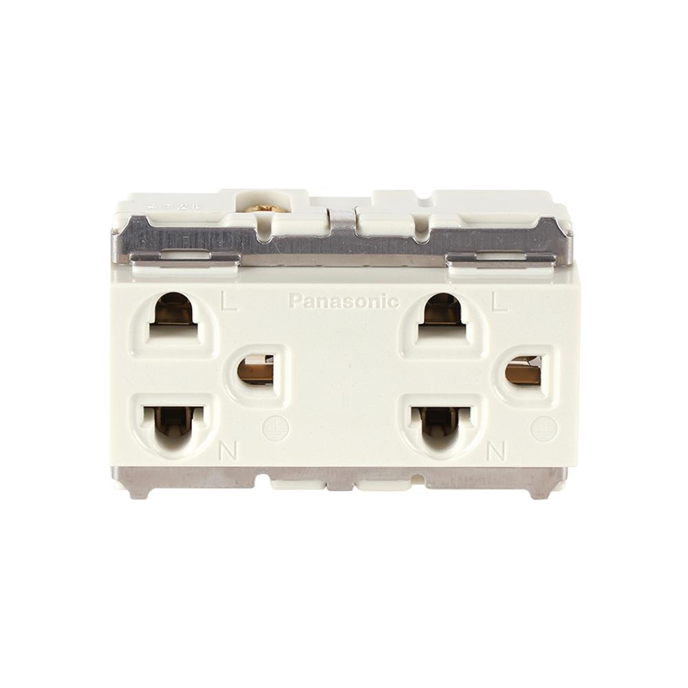 เต้ารับคู่ 3 ขา PANASONIC WNG15923-7 สีขาว