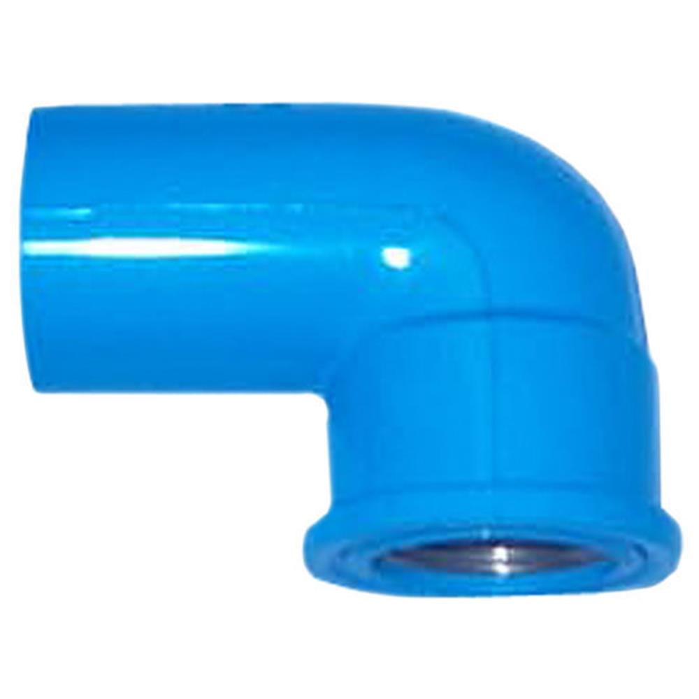 ข้องอเกลียวในทองเหลือง ท่อน้ำไทย 3/4 นิ้ว สีฟ้า