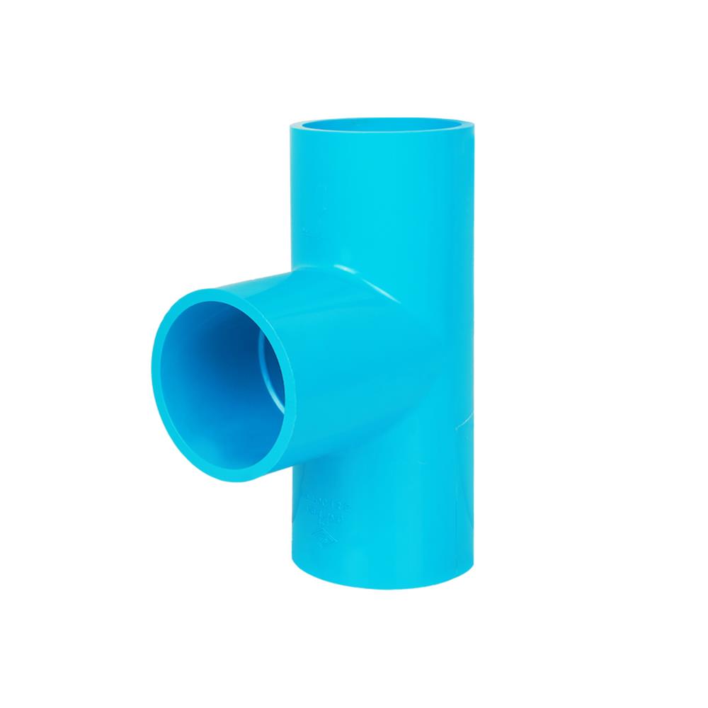 ข้อต่อสามทาง 90 องศา ท่อน้ำไทย 2 1/2 นิ้ว สีฟ้า