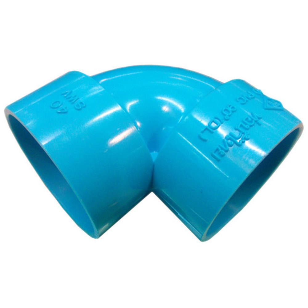 ข้องอบาง 90 องศา ท่อน้ำไทย 4 นิ้ว สีฟ้า