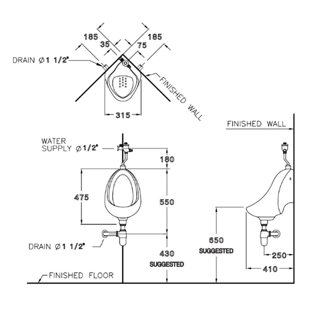 โถปัสสาวะชาย COTTO C305 สีขาว