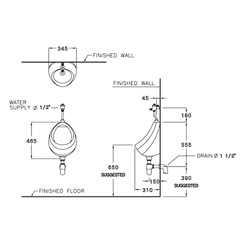โถปัสสาวะชาย COTTO C307 สีขาว