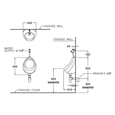 โถปัสสาวะชาย COTTO C307 สีขาว_1