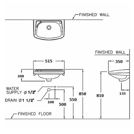 อ่างล้างหน้าแขวน COTTO C002 สีขาว_1