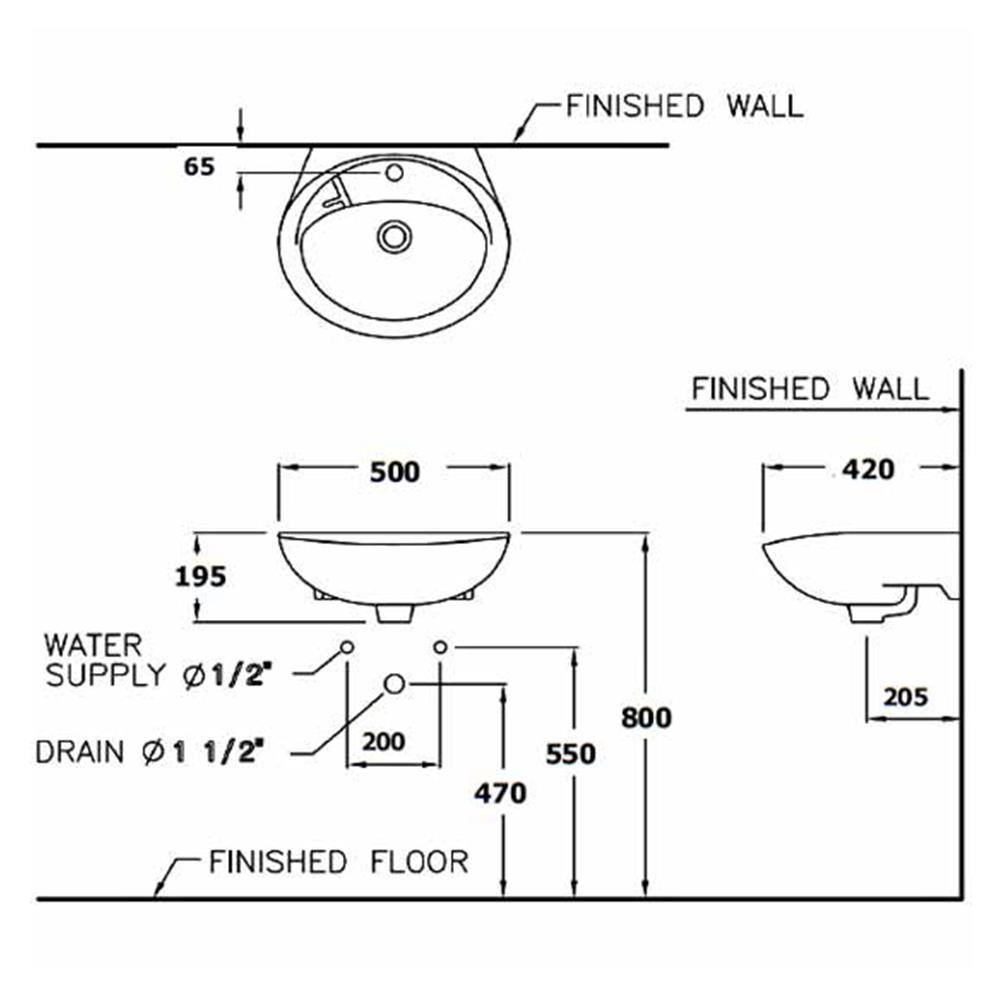 อ่างล้างหน้าแขวน COTTO C013 สีขาว
