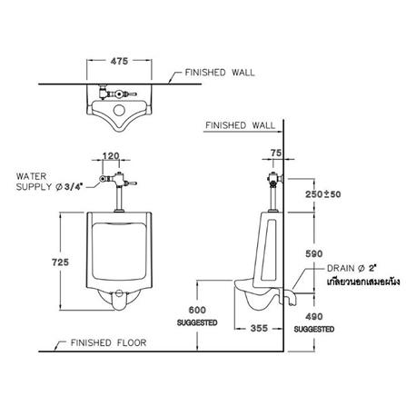 โถปัสสาวะชาย COTTO C303 สีขาว_1