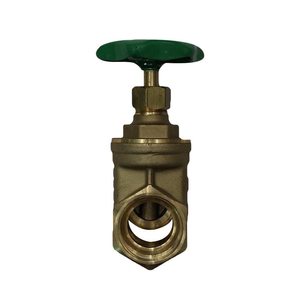 ประตูน้ำทองเหลือง&nbsp;SANWA&nbsp;1/2 นิ้ว สีทองเหลือง/เขียว