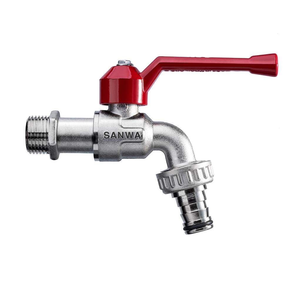 ก๊อกบอลสนาม SANWA 1/2 นิ้ว สีแดง