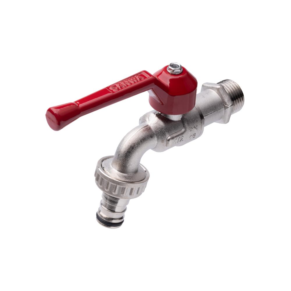 ก๊อกบอลสนาม SANWA 1/2 นิ้ว สีแดง