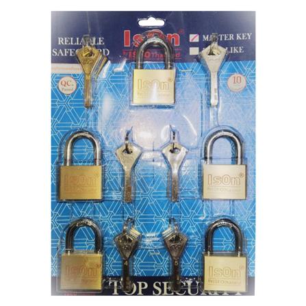 กุญแจมาสเตอร์คีย์ ISON 450 40 มม. สีทองเหลืองขัดเงา (ชุด 5 ตัว)_2