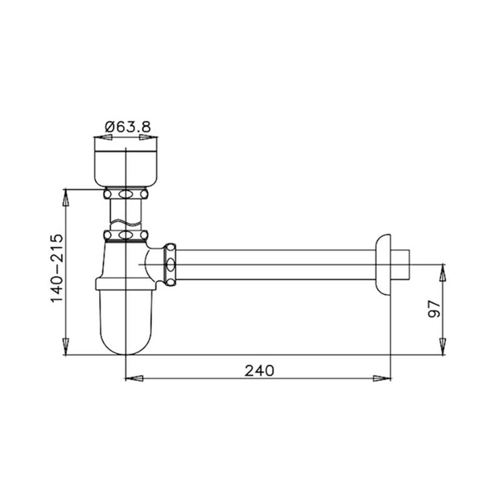 ท่อน้ำทิ้งโถปัสสาวะชายแบบกระปุก 24 ซม. COTTO CT681