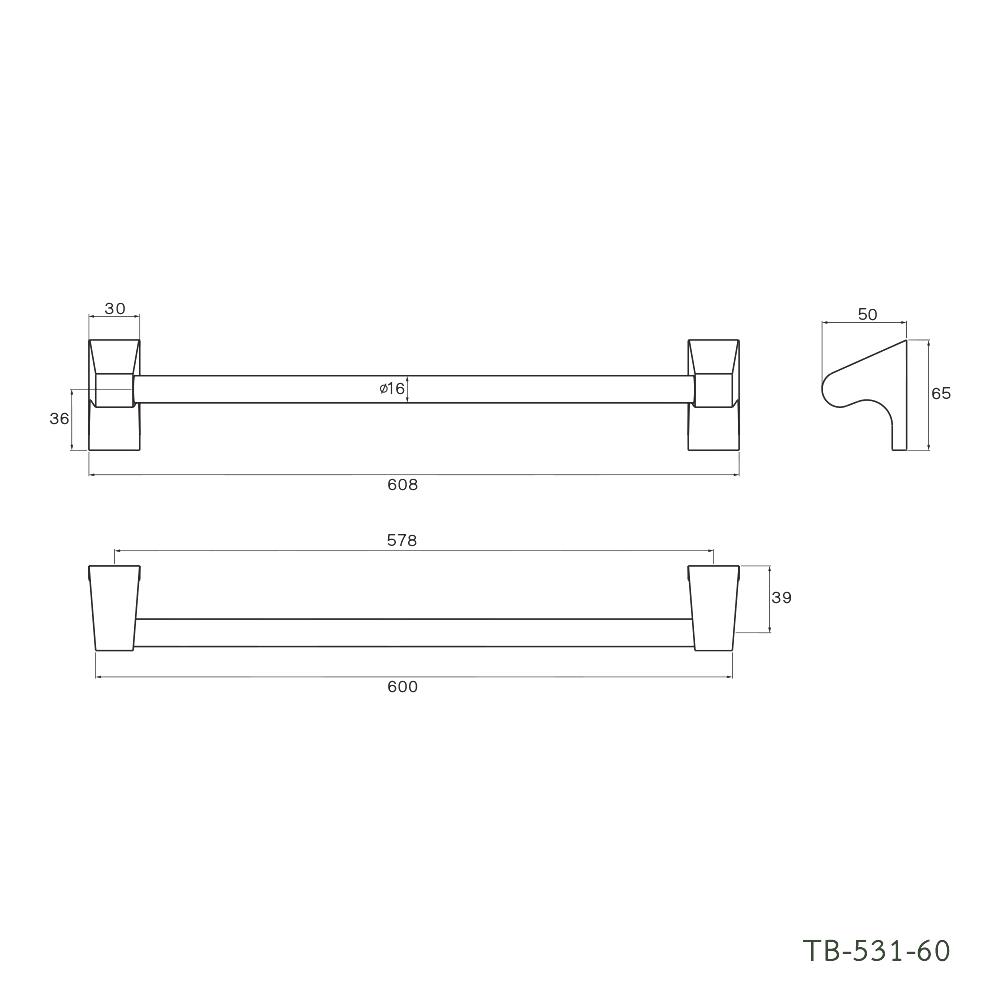 ราวแขวนผ้า WS TB-531-60 60 ซม. สเตนเลส
