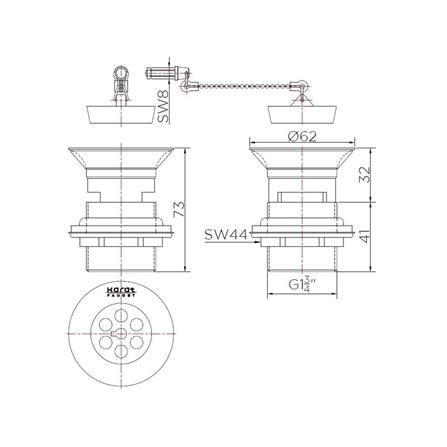 สะดืออ่างล้างหน้าสายโซ่ KARAT BAD1-50_1