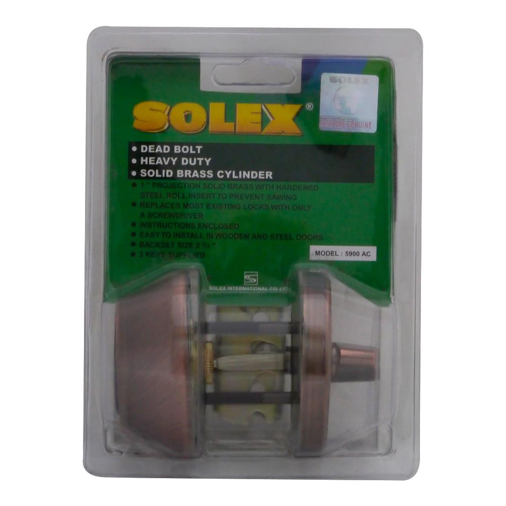 กุญแจลิ้นตาย 1 ด้าน SOLEX 5900 สีทองแดงรมดำ