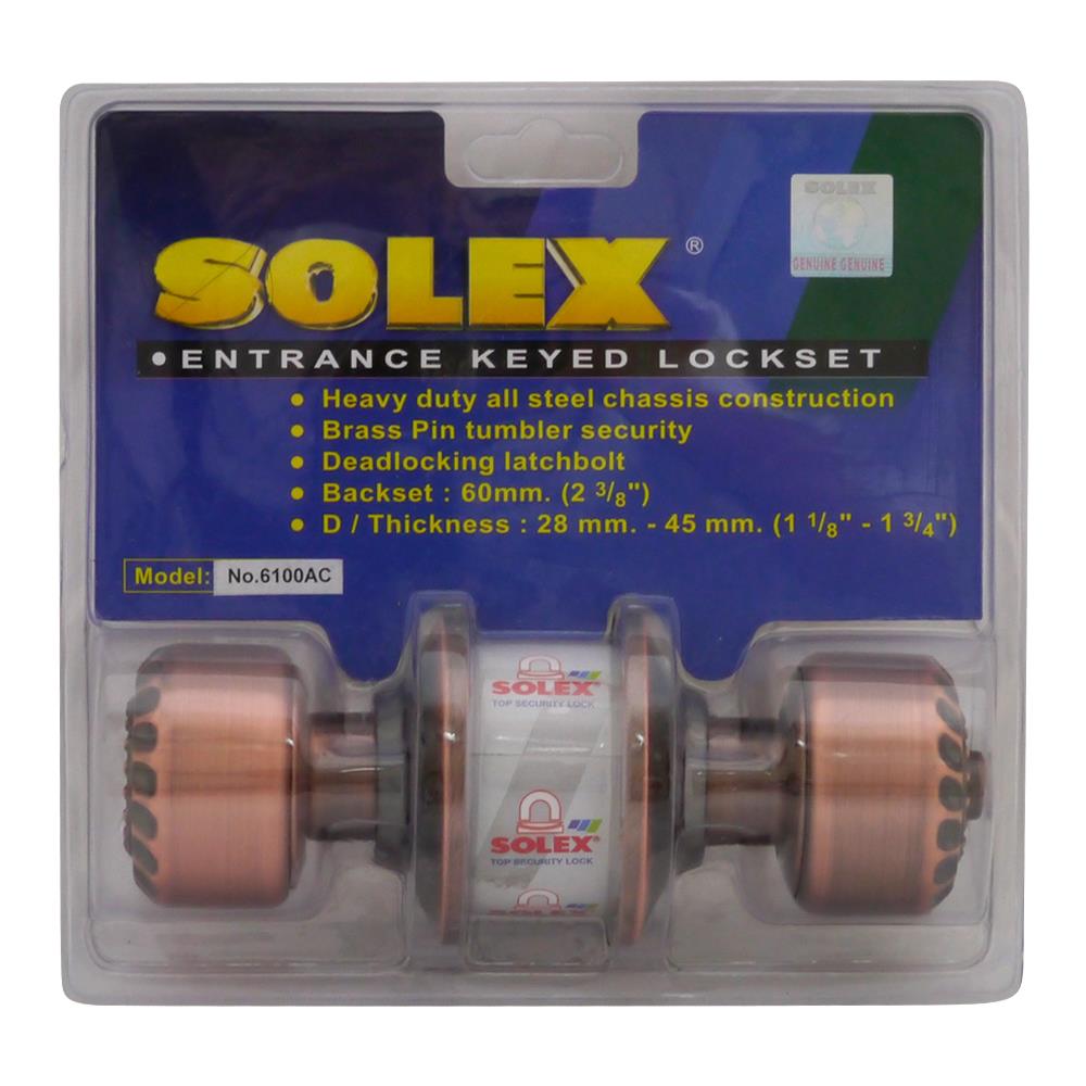 ลูกบิดทั่วไป SOLEX 6100 AC หัวมะยม สีทองแดงรมดำ