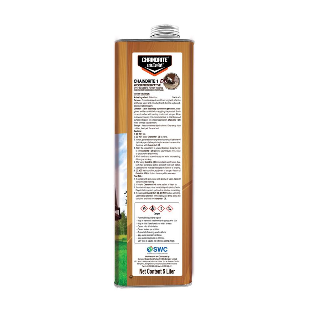 น้ำยากำจัดปลวก CHAINDRITE สีน้ำตาลดำ 5 ลิตร