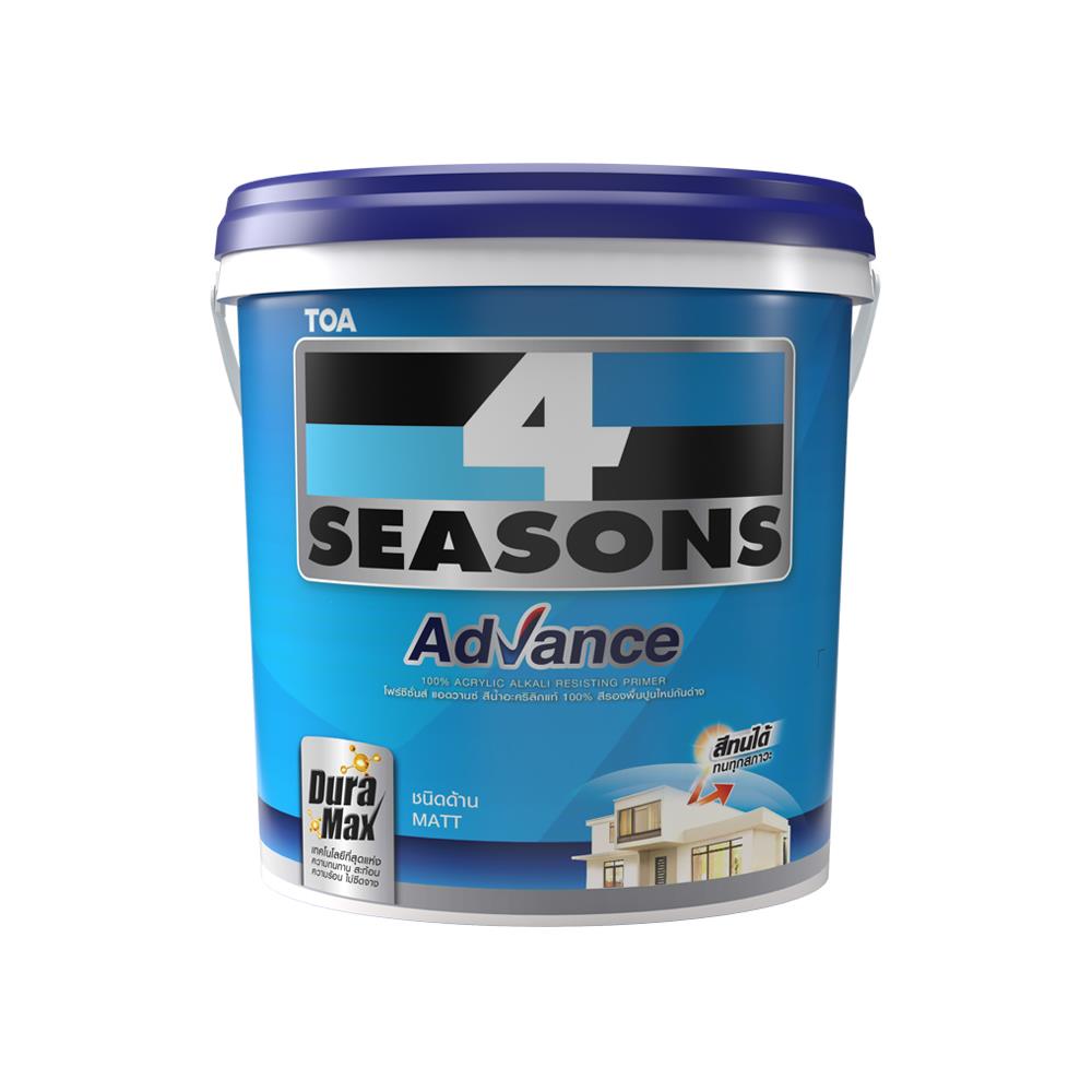 สีรองพื้นปูนใหม่กันด่าง TOA 4 SEASONS ADVANCE A1111 ด้าน 5 แกลลอน