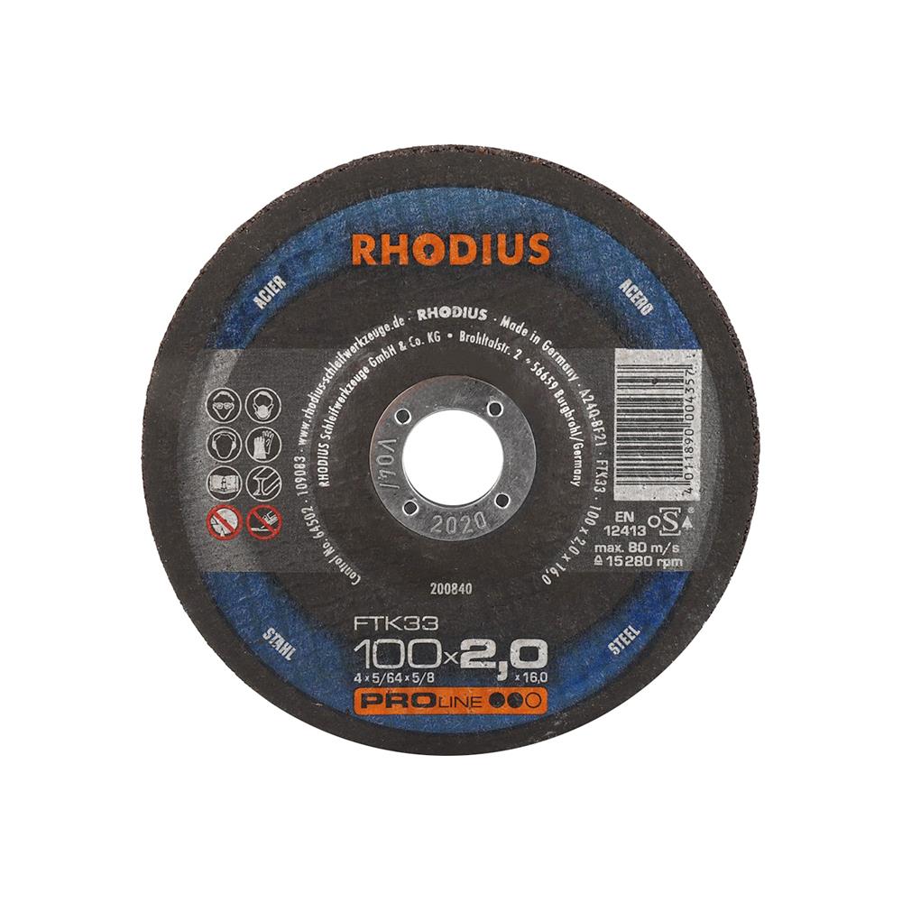 แผ่นตัดเหล็ก แบบนูน RHODIUS 4 นิ้ว