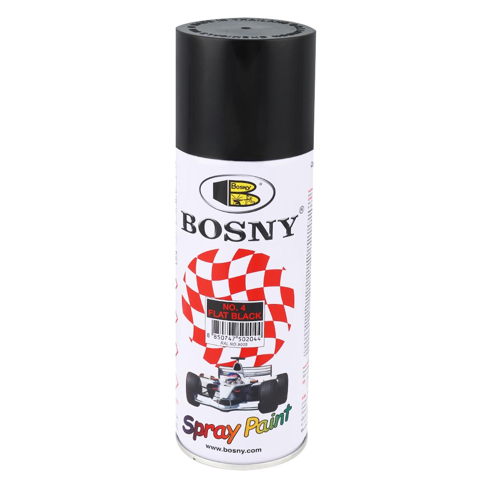 สีสเปรย์ BOSNY 4 สีดำด้าน 400 ซีซี