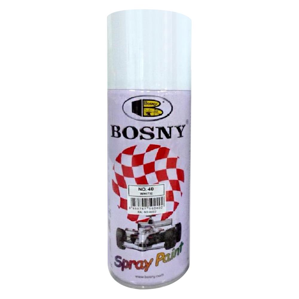 สีสเปรย์ BOSNY 40 สีขาว 400 ซีซี