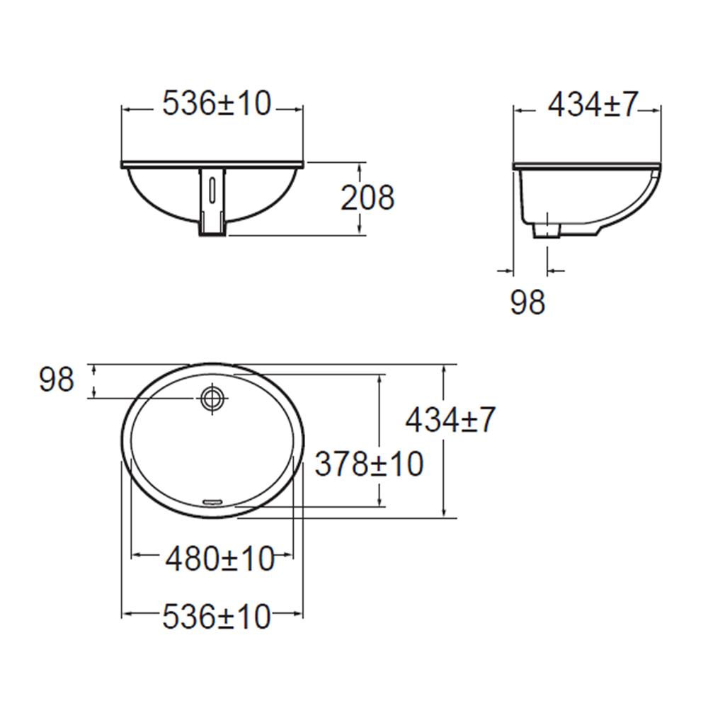 อ่างล้างหน้าฝังใต้เคาน์เตอร์ AMERICAN STANDARD TF-470LM สีขาว