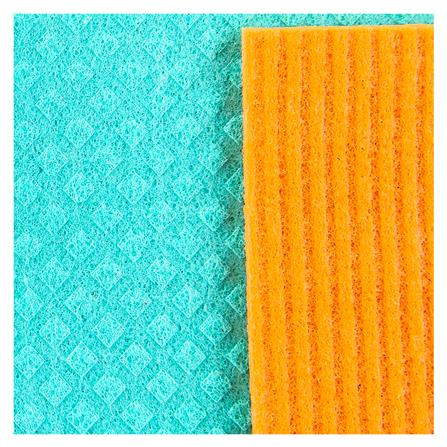 ผ้าฟองน้ำทำความสะอาดอเนกประสงค์ SCOTCH-BRITE 18x20cm สีเหลือง/ฟ้า_2