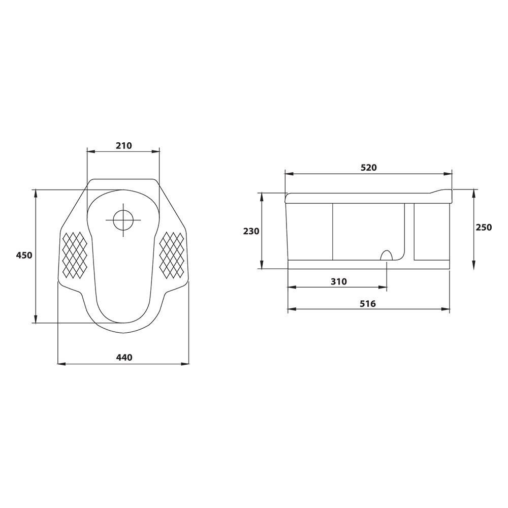 สุขภัณฑ์นั่งยอง มีฐาน STAR S-5501 สีขาว