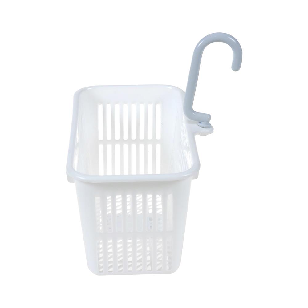 ตะแกรงใส่ของมีขอแขวนเหลี่ยม JCJ 1130 สีขาว