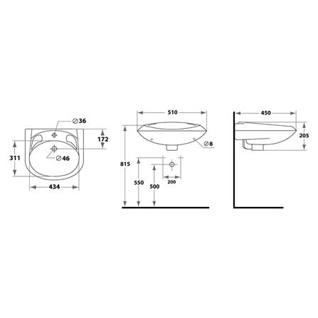 อ่างล้างหน้าแขวน STAR S-4502 สีขาว_1