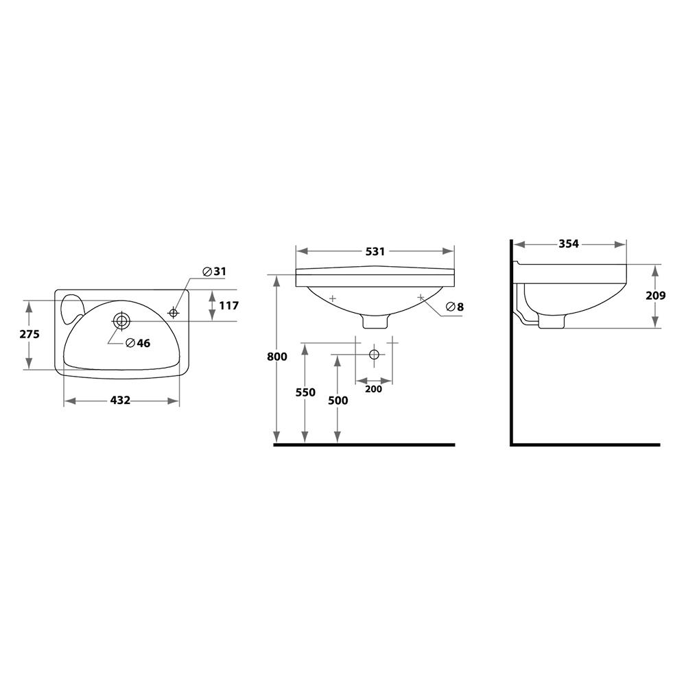อ่างล้างหน้าแขวน STAR S-4701 สีขาว