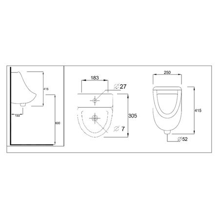 โถปัสสาวะชาย STAR S-6903 สีขาว_1