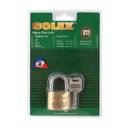 กุญแจลูกปืน SOLEX MACH2 PLUS35 35 มม. สีทองเหลืองขัดเงา_1