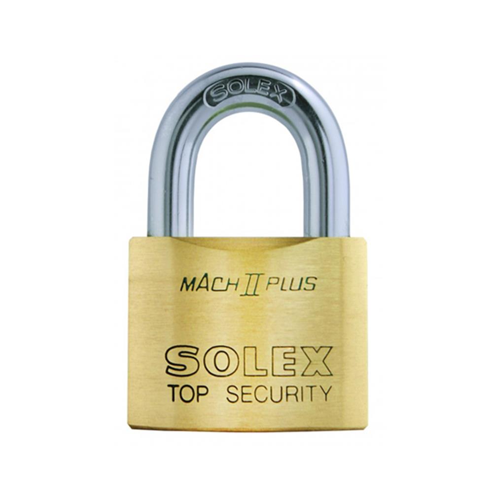 กุญแจลูกปืน SOLEX MACH2 PLUS40 40 มม. สีทองเหลืองขัดเงา