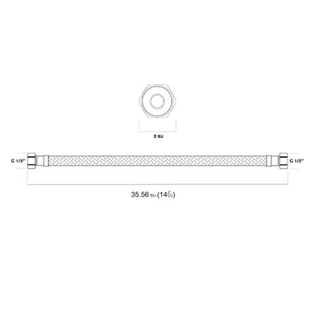 สายน้ำดีสเตนเลสน้ำอุ่น-น้ำเย็น AMERICAN STANDARD A800 14 นิ้ว_1