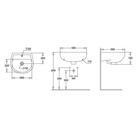 อ่างล้างหน้าแขวน STAR S-4505 สีขาว_1