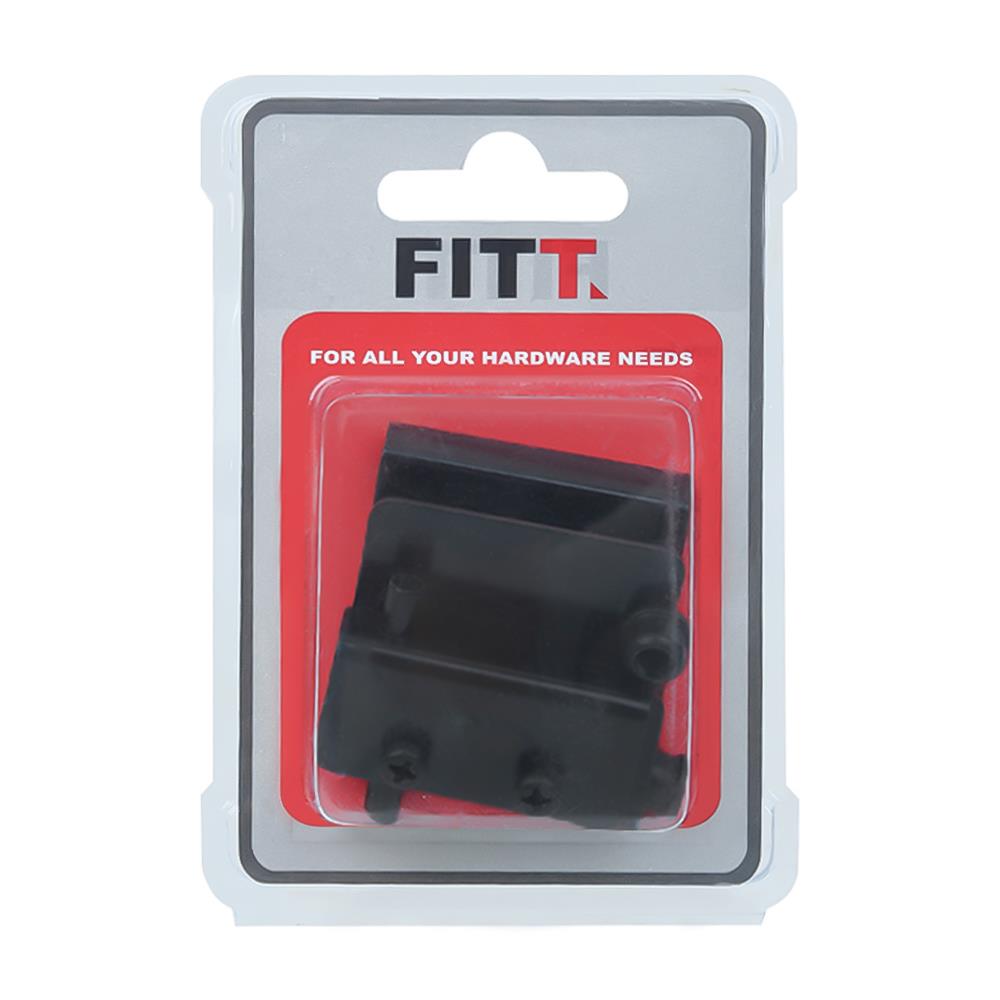 บานพับกระจกเหล็ก+มือจับ GH-2040 สีดำ แพ็ก 1 ชิ้น