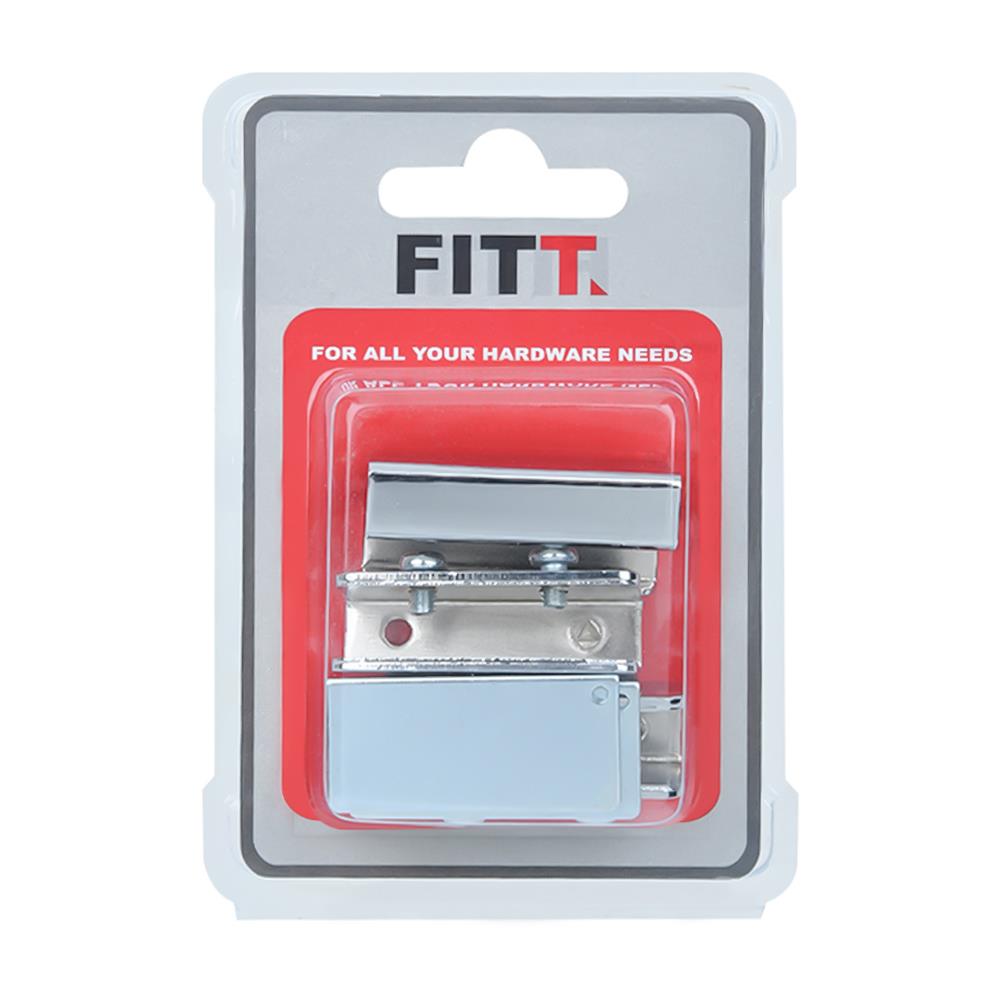 บานพับกระจกเหล็กพร้อมมือจับ FITT GH-2040 สีโครม