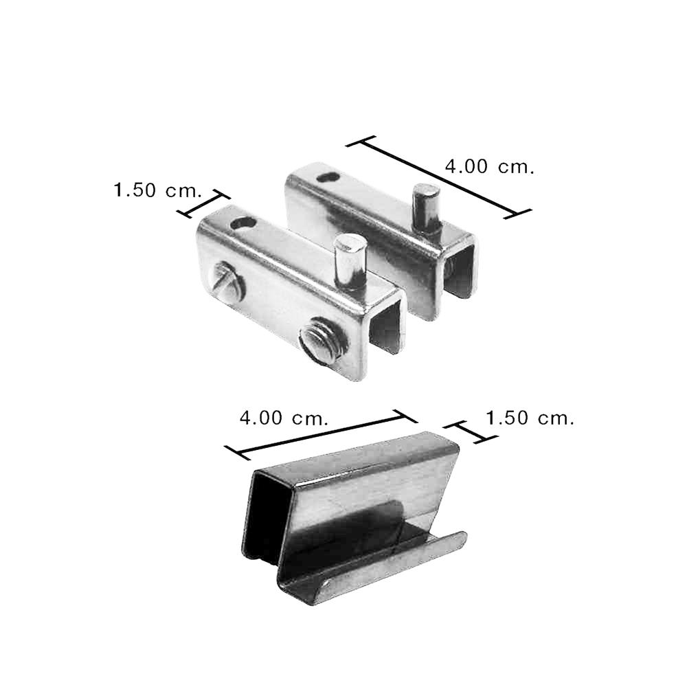 บานพับกระจกเหล็กพร้อมมือจับ FITT GH-2040 สีโครม