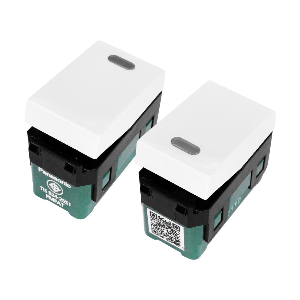 สวิตช์ 2 ทาง มีไฟ PANASONIC WEG5152-51K สีขาว