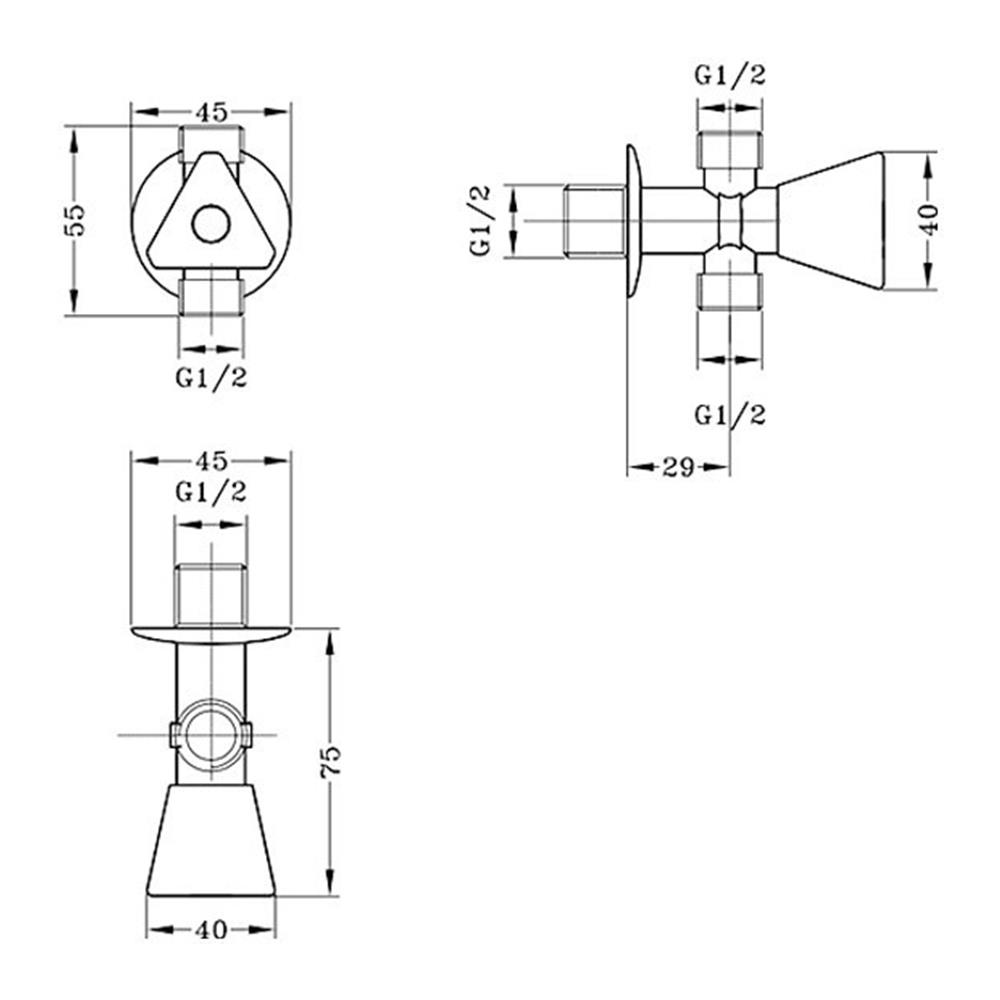 สต็อปวาล์ว 2 ทาง KARAT FAUCET EB73-50