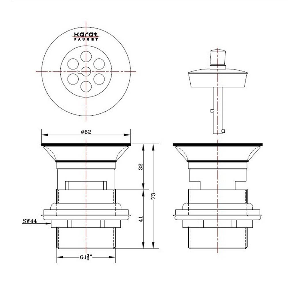 สะดืออ่างล้างหน้าดึงล็อค KARAT BAD3-50