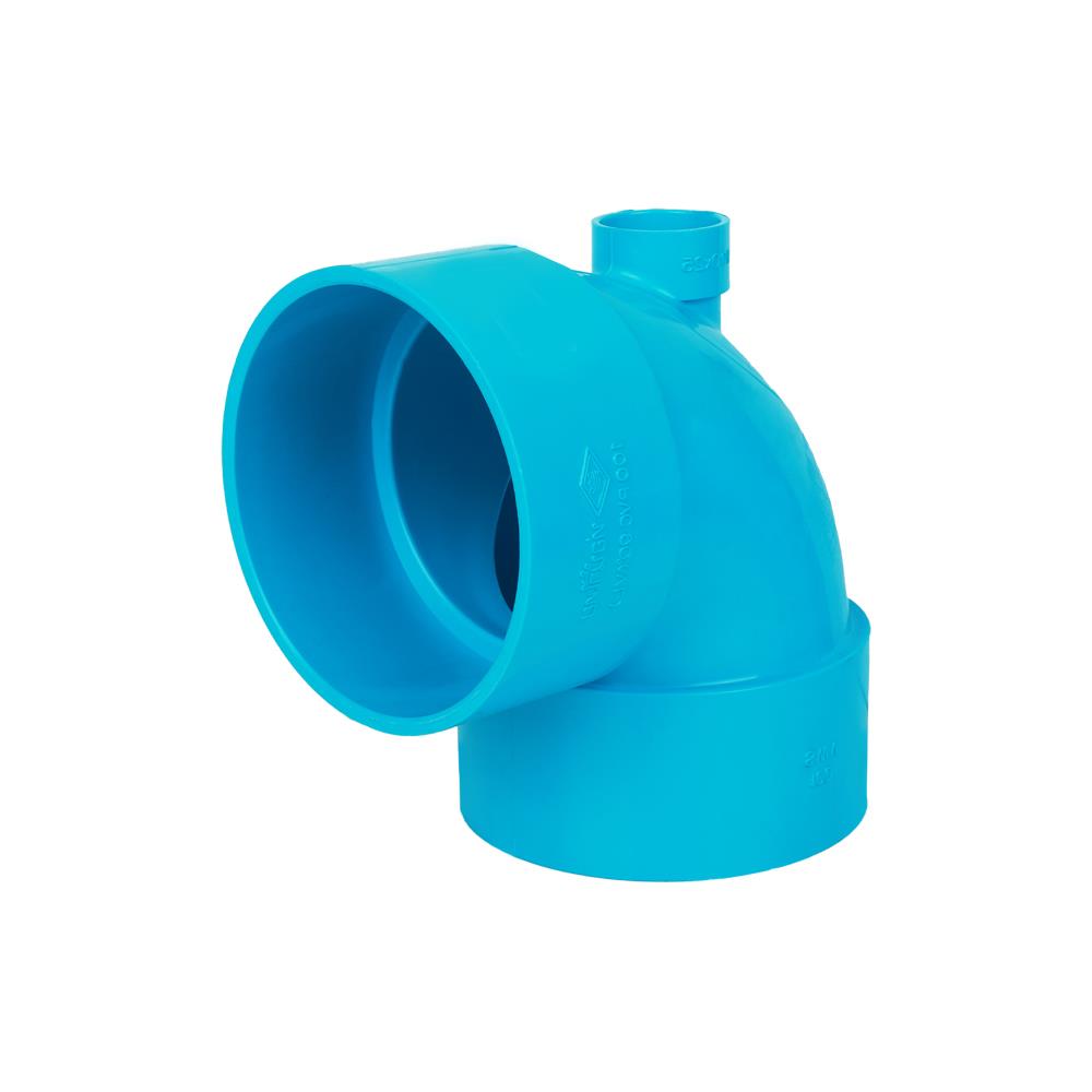 ข้องออากาศ 90 องศา ท่อน้ำไทย 4 นิ้วx1 นิ้ว สีฟ้า