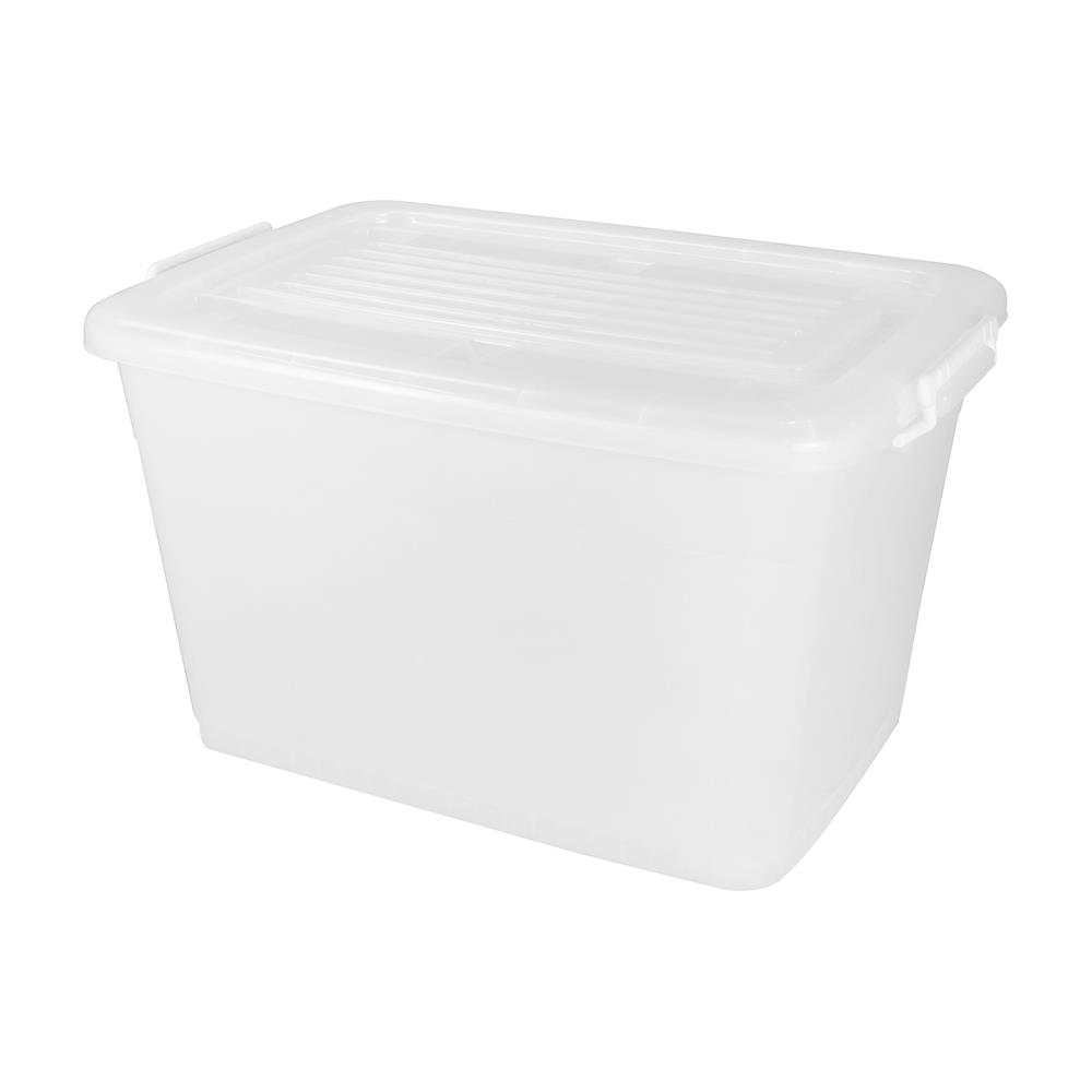 กล่องเก็บของ มีล้อ ฝาล็อค K800 80 ลิตร สีขาว