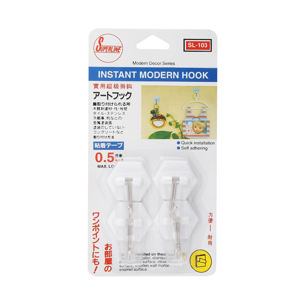 ขอแขวนติดเทปกาว SUPERLINE SL103 (1x4)