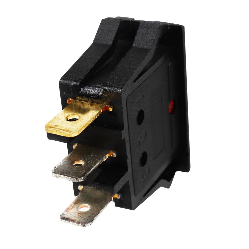 สวิตช์ 1 ทาง มีไฟ  3 ขา PGE สีแดง/ดำ