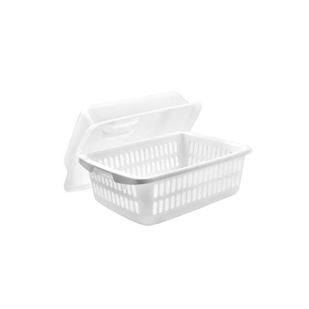 ชั้นคว่ำจานพลาสติกมีฝาครอบ S JCJ 2401 สีขาว_1