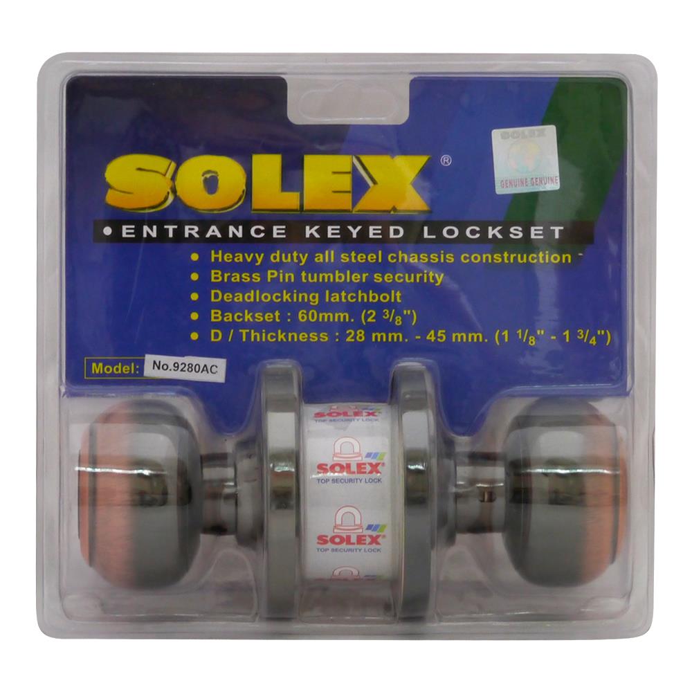 ลูกบิดทั่วไป SOLEX 9280 BN หัวจัน สีทองเหลืองรมดำ