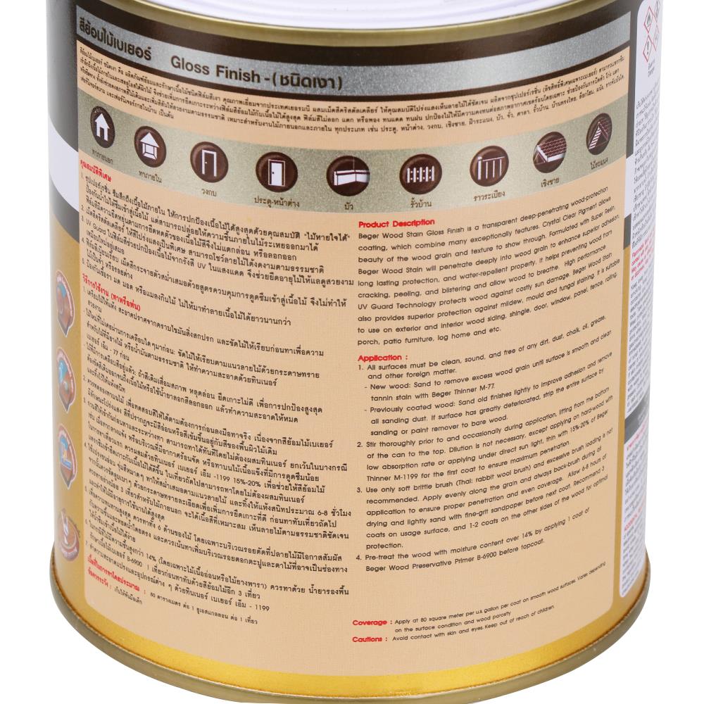 สีย้อมไม้ BEGER 1909 สีมะฮอกกะนี เงา 1/4 แกลลอน