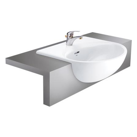 อ่างล้างหน้าฝังครึ่งเคาน์เตอร์ COTTO C021 สีขาว_1