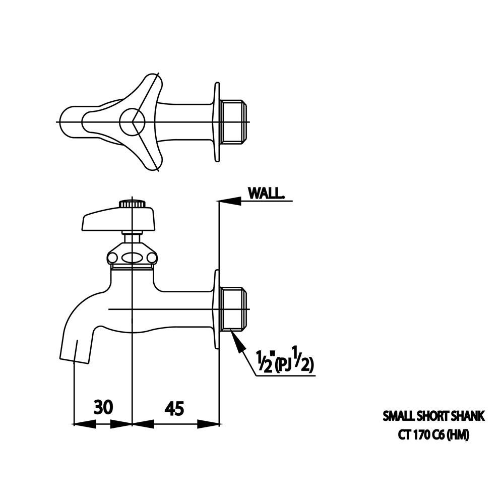 ก๊อกล้างพื้น 1 ทาง COTTO CT170C6(HM)